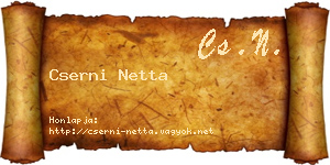 Cserni Netta névjegykártya
